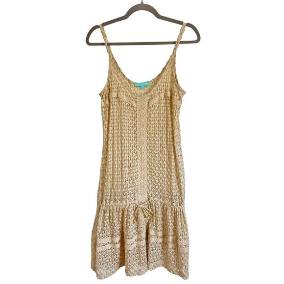 MELISSA ODABASH KHLOE GOLD KNIT OVER THE SHOULDER DRESS - Picture 4 of 7